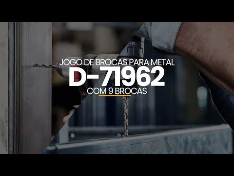 Kit Jogo de Brocas Para Metal Concreto E Madeira Com 9 Brocas D-71962 Makita