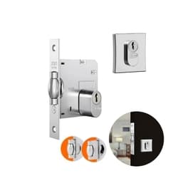 Fechadura Rolete Buz 85 Auxiliar Cromada Quadrada Para Porta Residencial Pivotante Externa de 25 A 65 Mm 1005 Stam