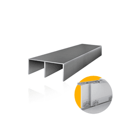 Trilho Superior Inox Polido Para Porta de Correr de Guarda Roupas Rm030 Rometal