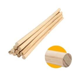 Vareta Lisa Redonda de Madeira Marfim 10 Mm X 1 Metro Mk