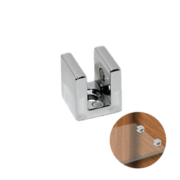 Suporte Para Vidro 6 Mm Boca de Jacaré Cromada Quadrada Criativa