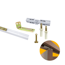 Kit Porta de Correr 1,2 Metros Camarão Rodinato Branco