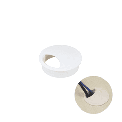 Passa Fio Cabo de 46 Mm Branco Para Mesas E Bancadas Mk
