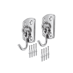 Gancho Cromado Rede de Descanso 120kg 2 Peças