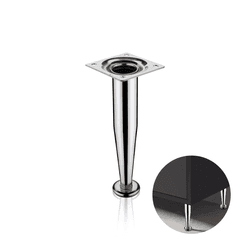 Pé Távola de Aço Cromado de 20 Cm Com Regulagem Para Armários E Móveis Hd