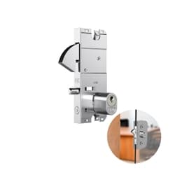 Fechadura Cromada Com Cilindro Oval Para Porta de Vidro de Correr 2003 Stam