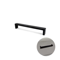 Puxador Leblon Preto Acetinado Furação 160 Mm