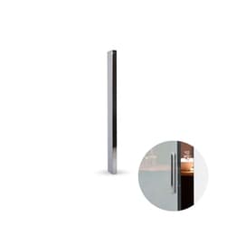 Puxador Slim de 30cm Em Cromo Brilho Para Porta de Vidro Rometal