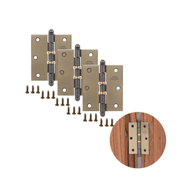 Dobradiça Comum Em Fumê 3.1/2'' Pol Com Pino Bola E Anel União Mundial