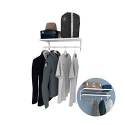 Kit Organizador Modular Aramada Multiuso Branco Com Cabideiro Mo0078