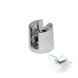 Suporte Para Vidro 10 Mm Boca de Jacaré Cromado Redondo