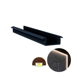 Perfil de Embutir Preto Fosco Para Led Rm-331 Rometal