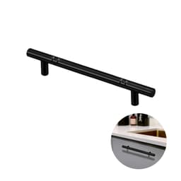 Puxador Haste Redondo Preto Com Friso 480 Mm / 52 Cm Para Gavetas Mk