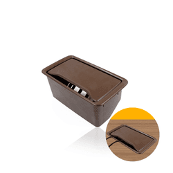 Caixa de Tomada Marrom Para Embutir Em Mesa E Painel Com 6 Tomadas E 4 Conectores Cat5e Dutotec