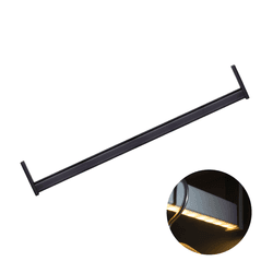 Cabideiro de Led Editável de 850 A 1200 Mm Em Preto Fosco Com Sensor Presença 3000k Branco Quente Led Line