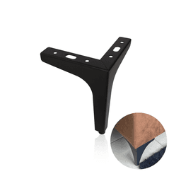 Pé Fixo de Canto Em Preto Fosco de 150 Mm de Aço Para Sofá Móveis - Máxima