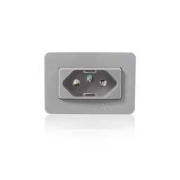Tomada Easy Instal Simples Cinza de Embutir de 2 Pinos + 1 Terra de 20a 250v Guidini