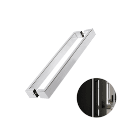 Puxador Prs Duplo Cromado 100 Cm Para Porta Residencial