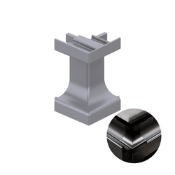 Conexão Canto Externo Cromo Acetinado Perfis Cava Led Pe-281