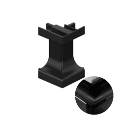 Conexão Canto Externo Preto Perfis Cava Led Pe-281